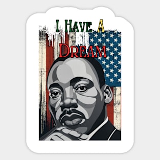 "Dreamscape Harmony: MLK Tribute" - MLK Civil Rights Activist Sticker